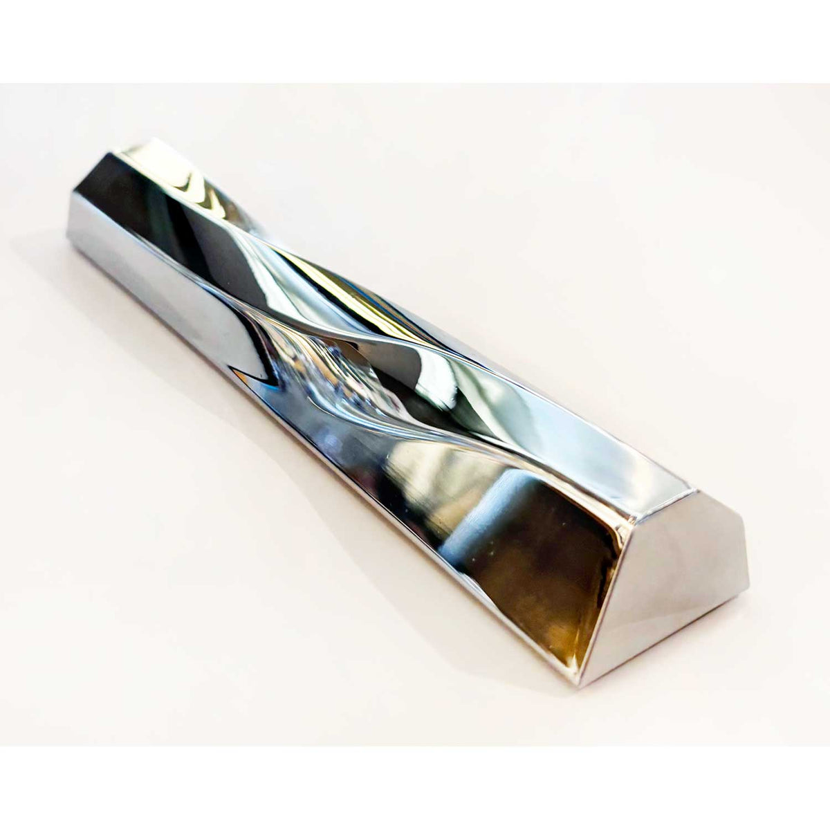 Wave Mezuzah Shiny Silver - Petroff Gallery - Judaica