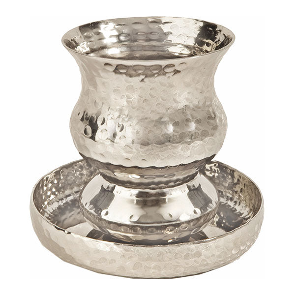 Wave Kiddush Cup Hammer Work - Petroff Gallery - Judaica