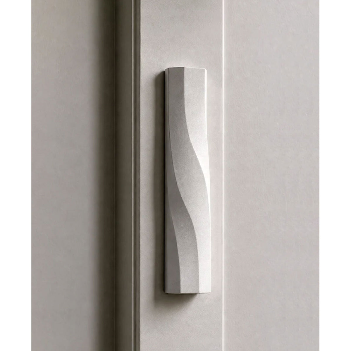 Wave Mezuzah Matte White - Petroff Gallery - Judaica