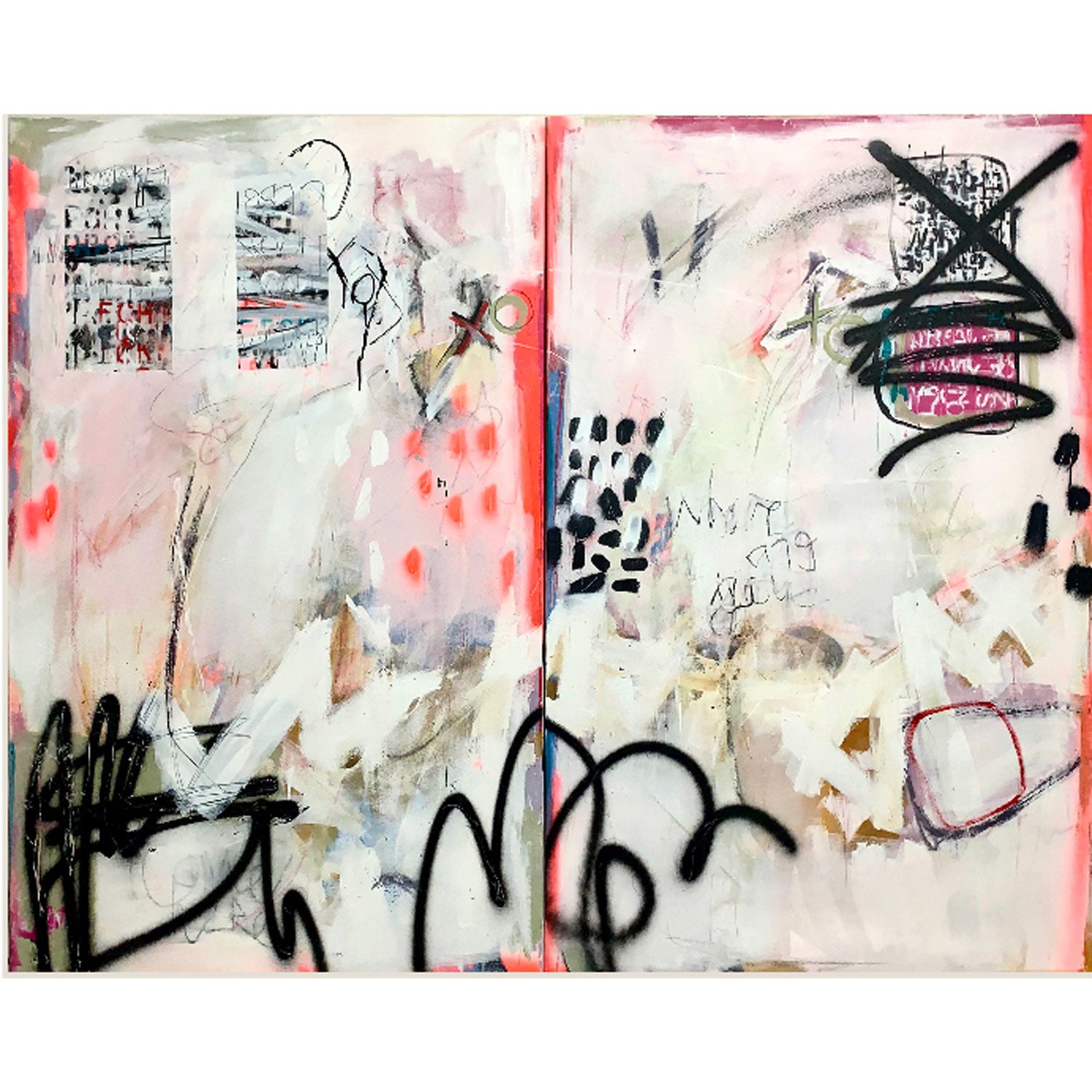 Suzanne Metz - What, where, why diptych 48" x 60"