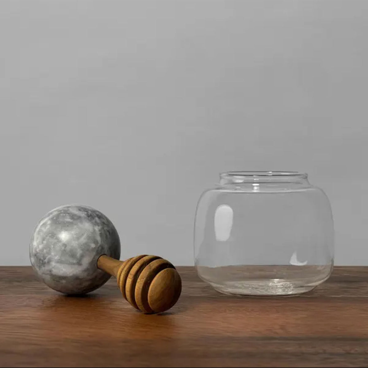 Glass and Marble Honey Pot - Petroff Gallery - Honey Jars