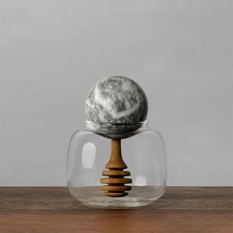 Glass and Marble Honey Pot - Petroff Gallery - Honey Jars