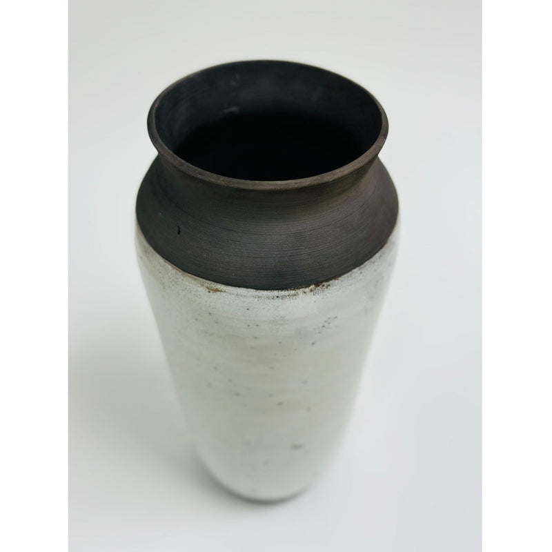 White Raku Medium Vase Petroff Gallery 