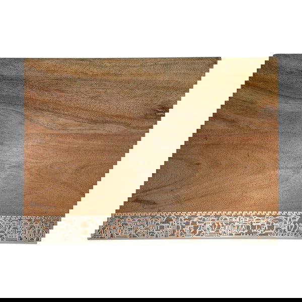 Wood Challah Board with Jerusalem Metal Cutout - Petroff Gallery - Judaica