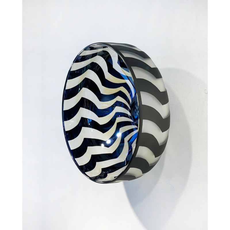 X-Large White/Yellow Wall Mounted Bowl Petroff Gallery 
