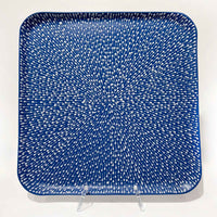 Matzah Plate White on Blue - Petroff Gallery - Judaica