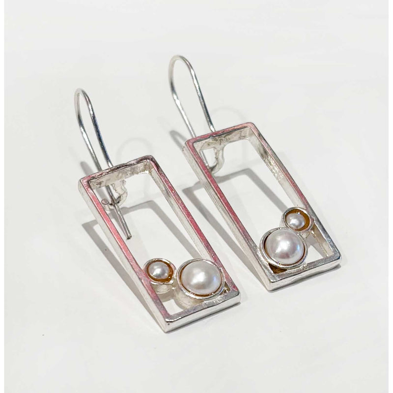 Pearl Rectangle Earring - Petroff Gallery - Jewellery