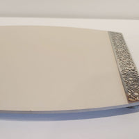 White Porcelain Challah Board Metal Cutout