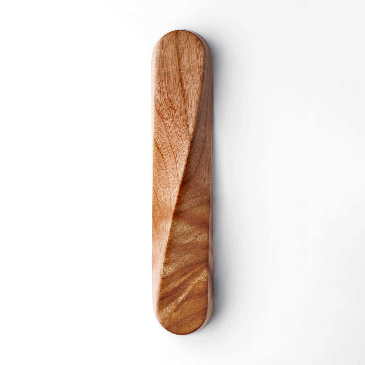 Twist Mezuzah Cherry Wood 2 - Petroff Gallery - Judaica