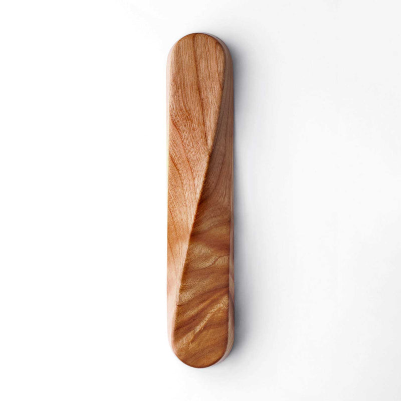 Twist Mezuzah Cherry Wood 2 - Petroff Gallery - Judaica