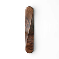 Twist Mezuzah Figured Walnut Wood 2 - Petroff Gallery - Judaica