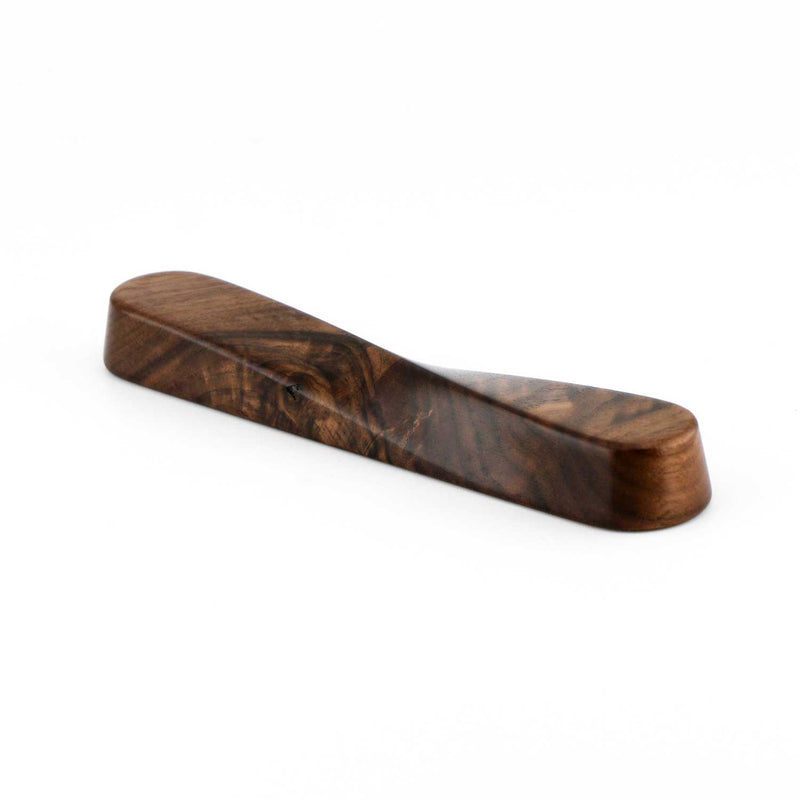 Twist Mezuzah Figured Walnut Wood 2 - Petroff Gallery - Judaica