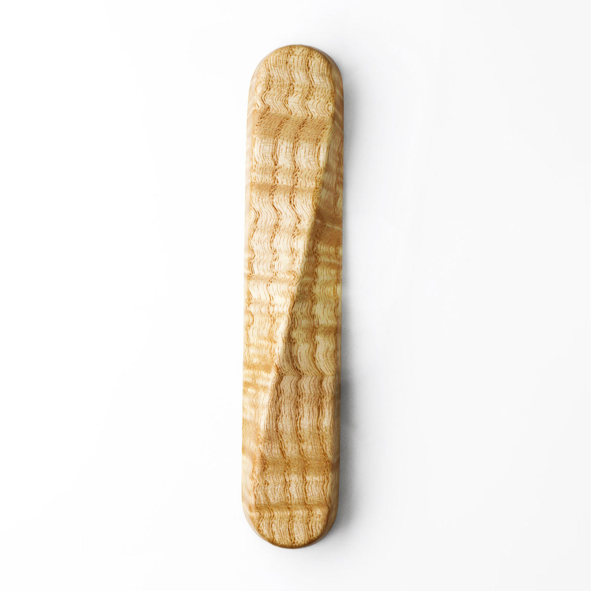 Twist Mezuzah Curly Ash Wood - Petroff Gallery - Judaica