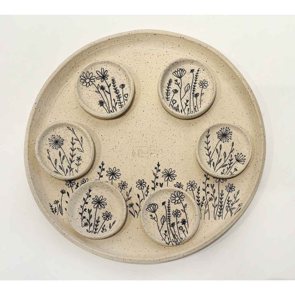 Floral Seder Plate 1 - Petroff Gallery - Judaica
