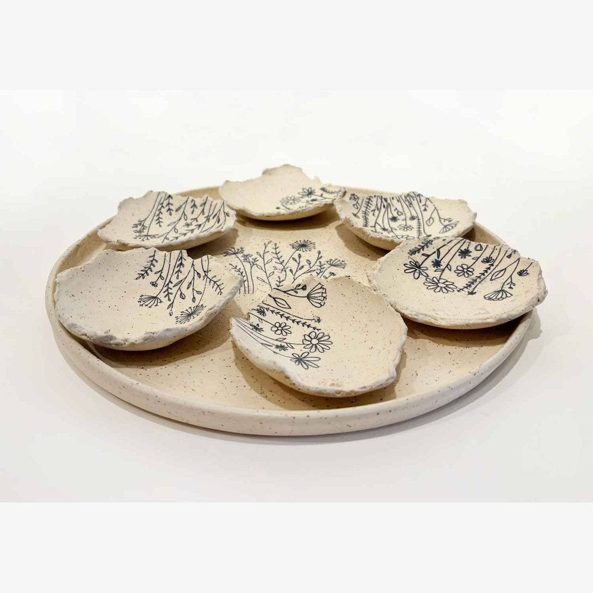 Floral Seder Plate 2 - Petroff Gallery - Judaica