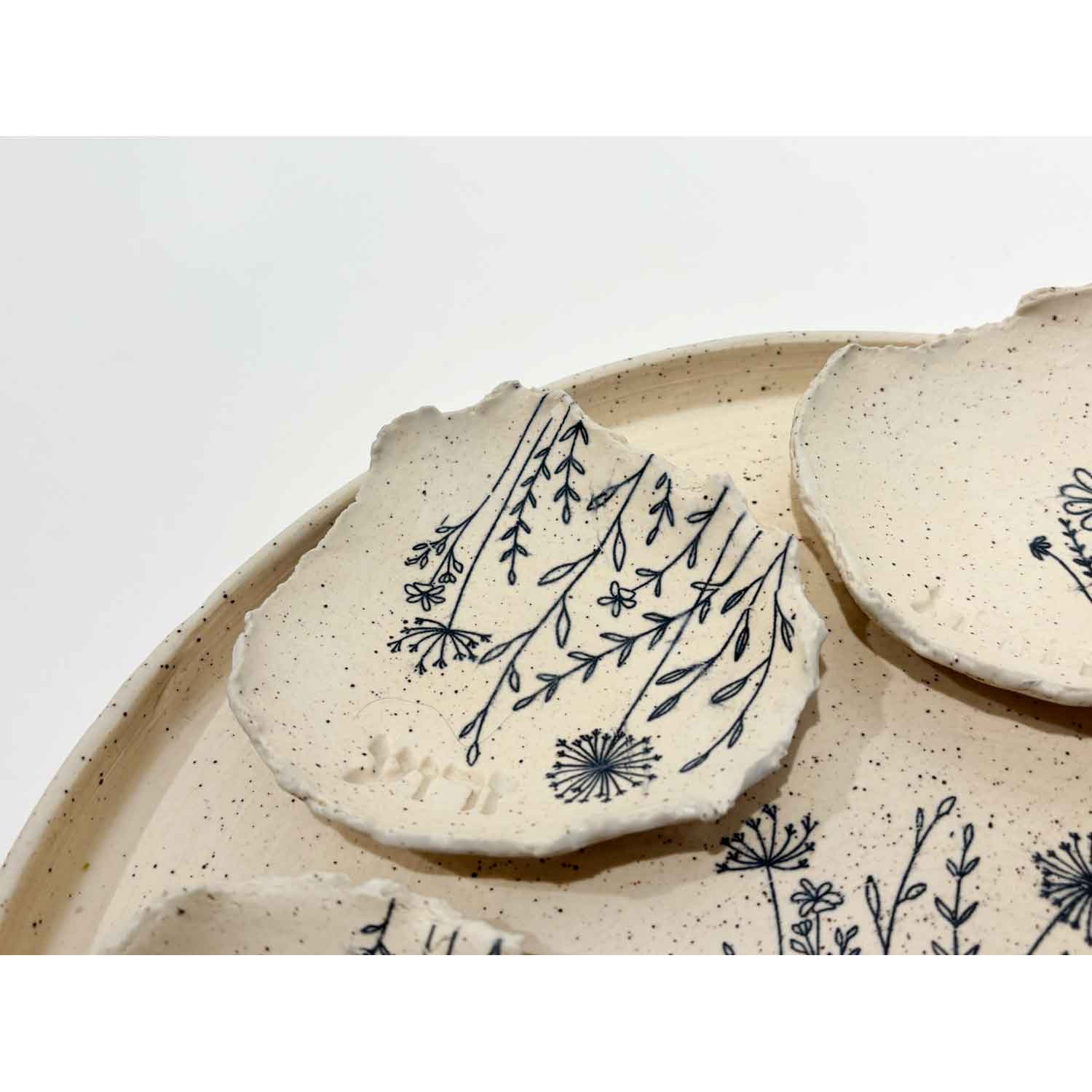 Floral Seder Plate 2 - Petroff Gallery - Judaica