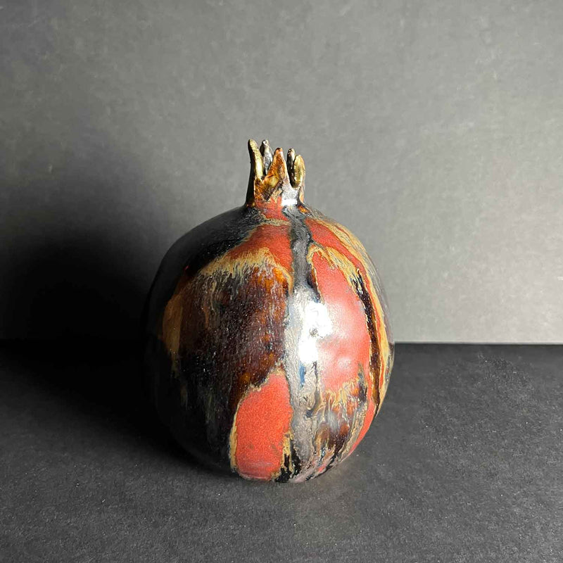 Sm Pomegranate Red and Gold - Petroff Gallery - Pomegranates and Apples