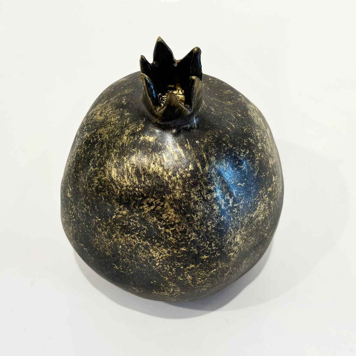 Small Pomegranate Gold and Black - Petroff Gallery - Ceramic Art