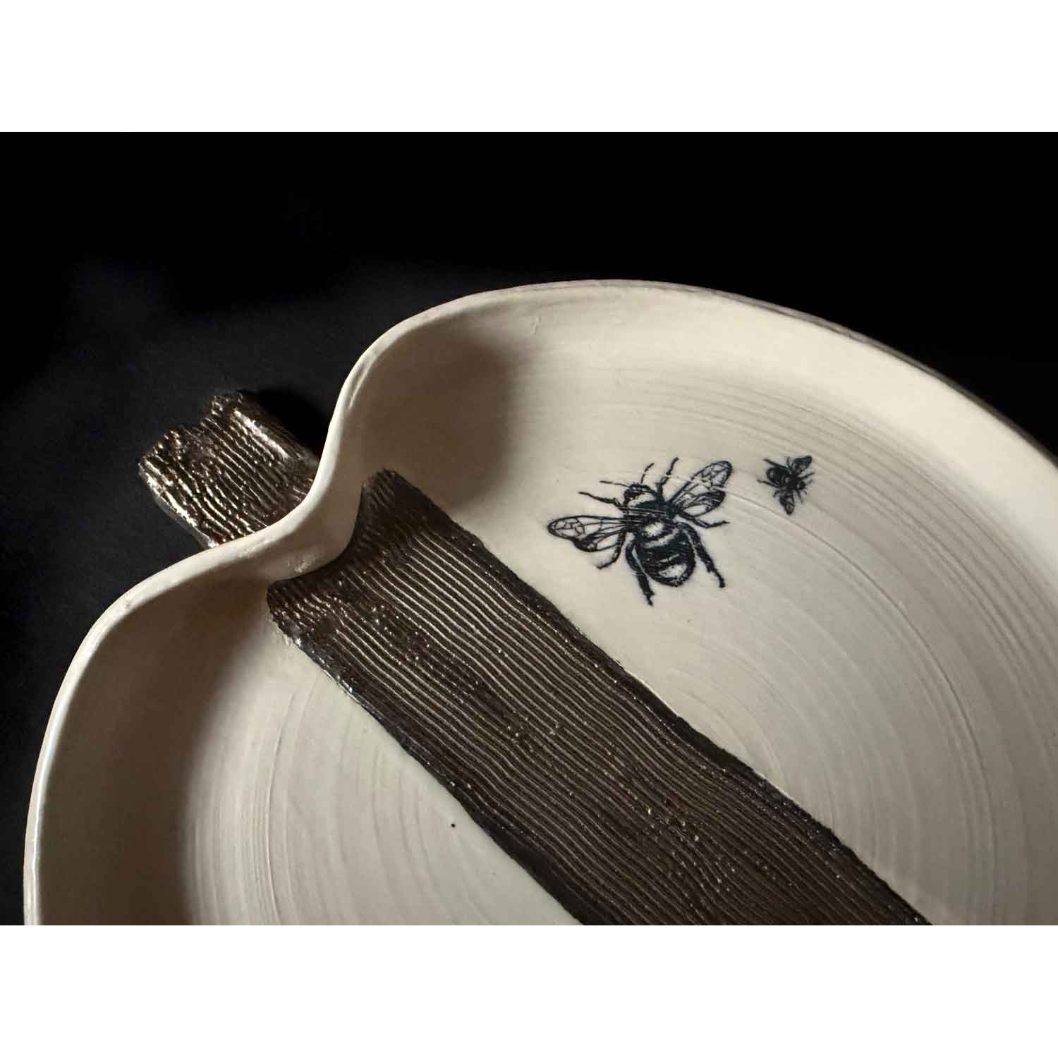 Apple and Bee Plate - Petroff Gallery - Ceramic Art