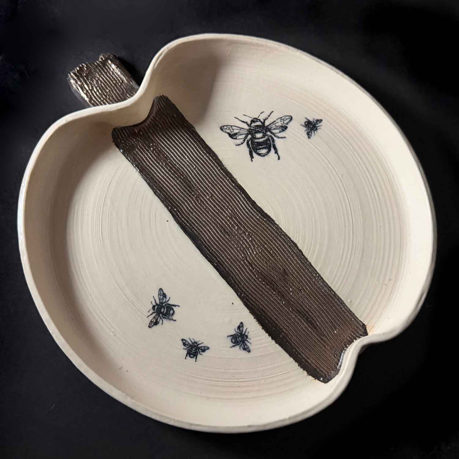 Apple and Bee Plate - Petroff Gallery - Ceramic Art