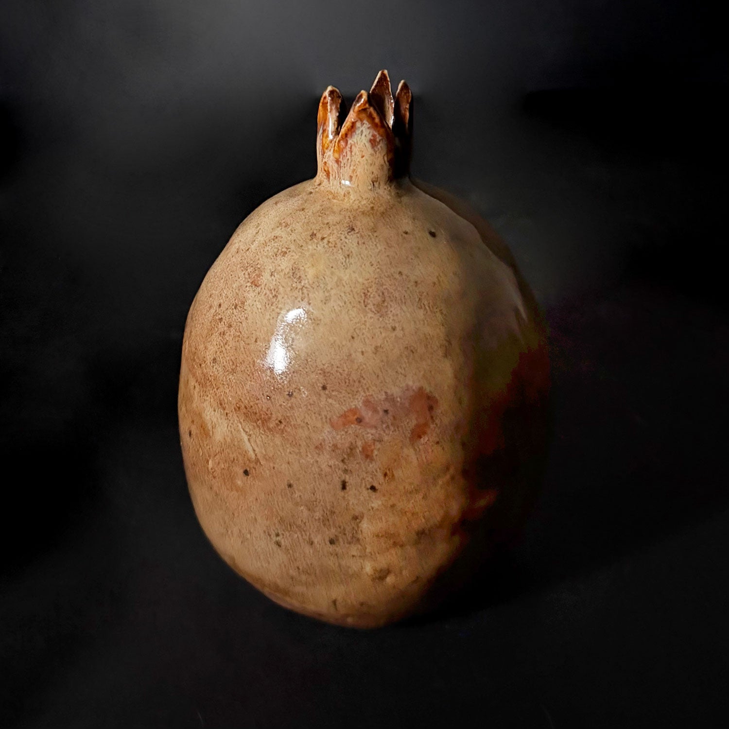 Small Pomegranate Tan - Petroff Gallery - Ceramic Art