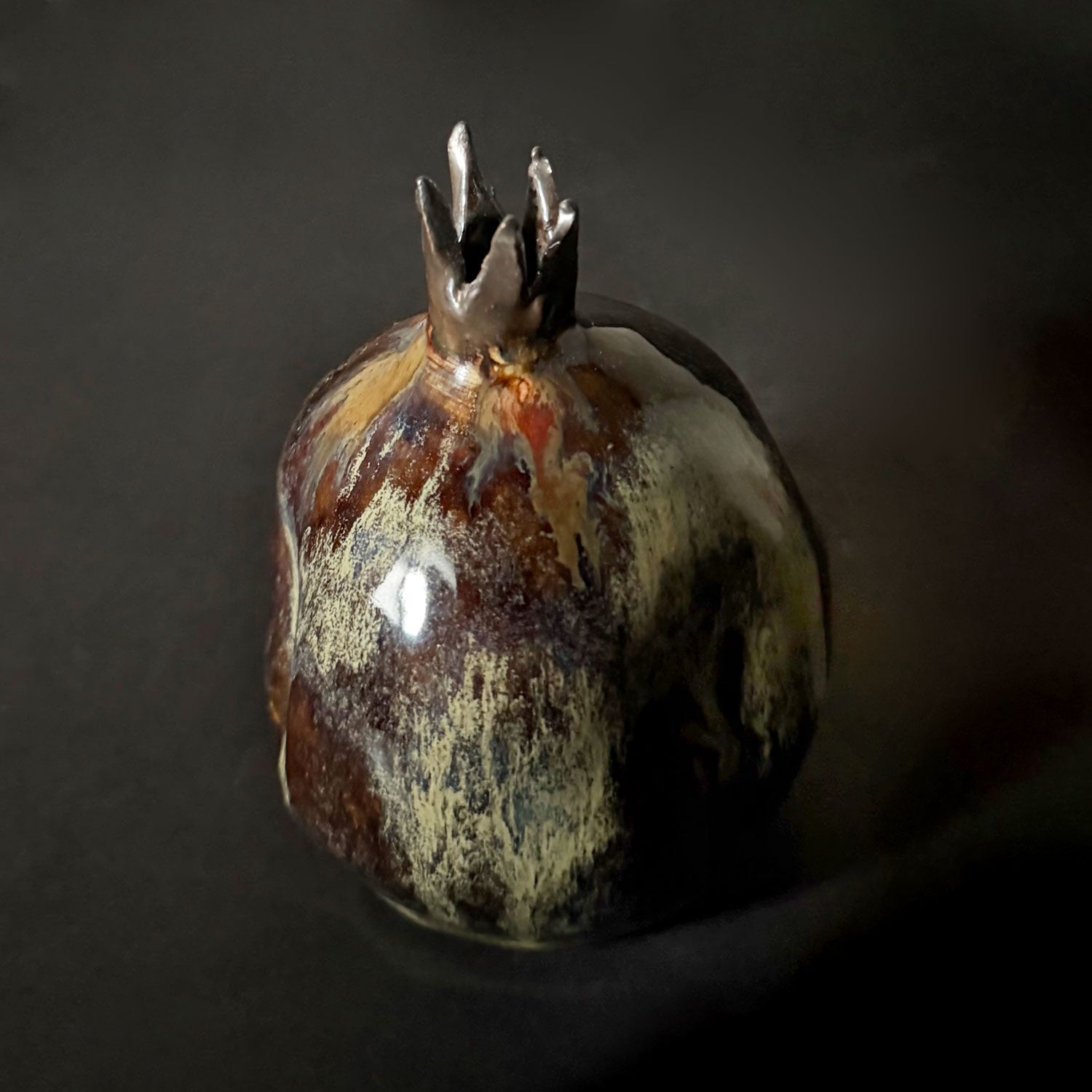 Small Pomegranate Brown - Petroff Gallery - Ceramic Art