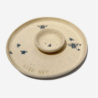 Large Shana Tova Bee Plate with Dish - Petroff Gallery - Judaica