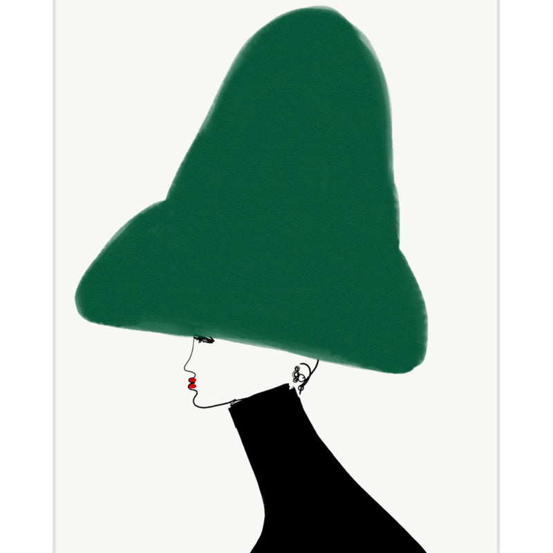 Chapeau Vert et Noir 26" x 22" - Petroff Gallery - Painting