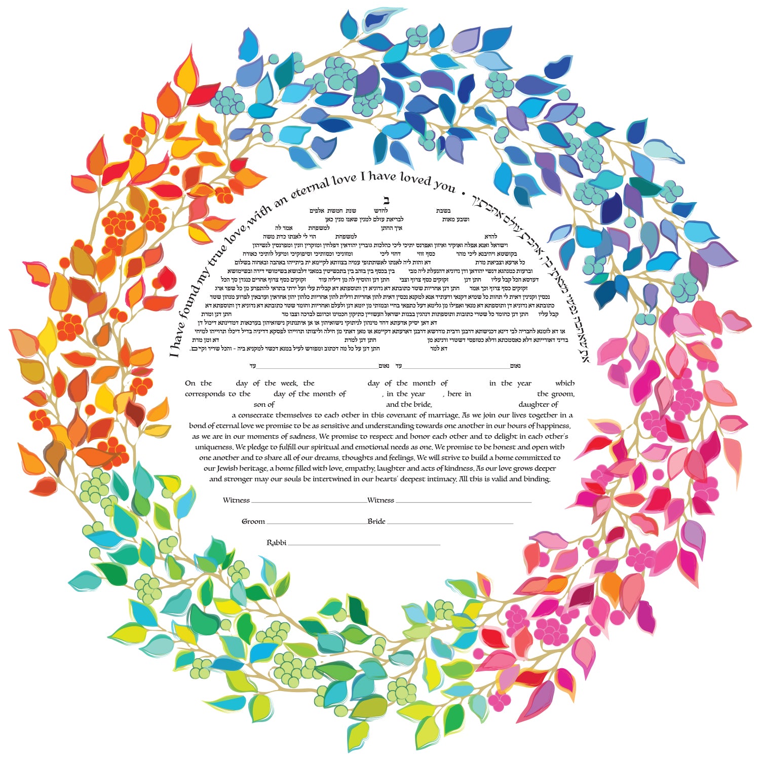 Circle ketubah - Petroff Gallery - Judaica