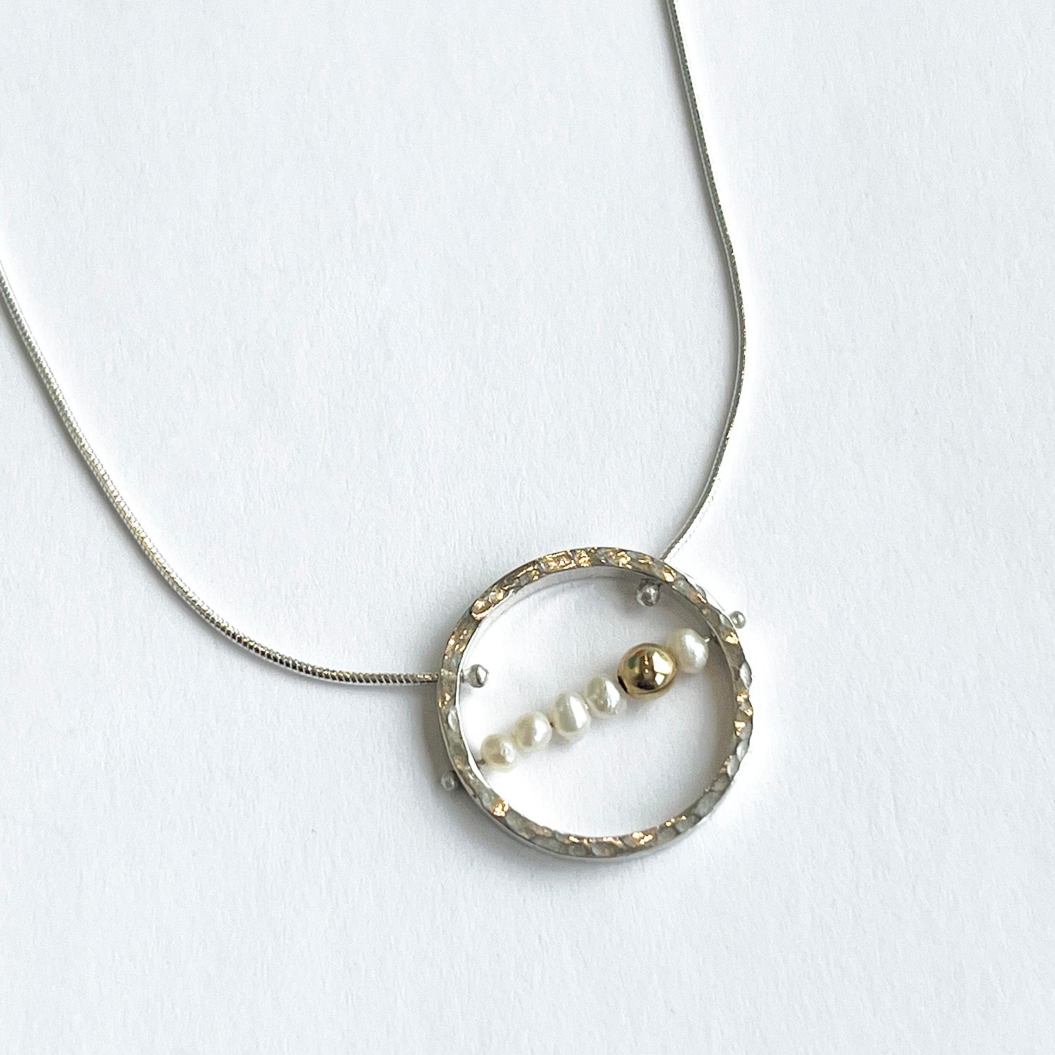 Circle Necklace with pearls - Petroff Gallery