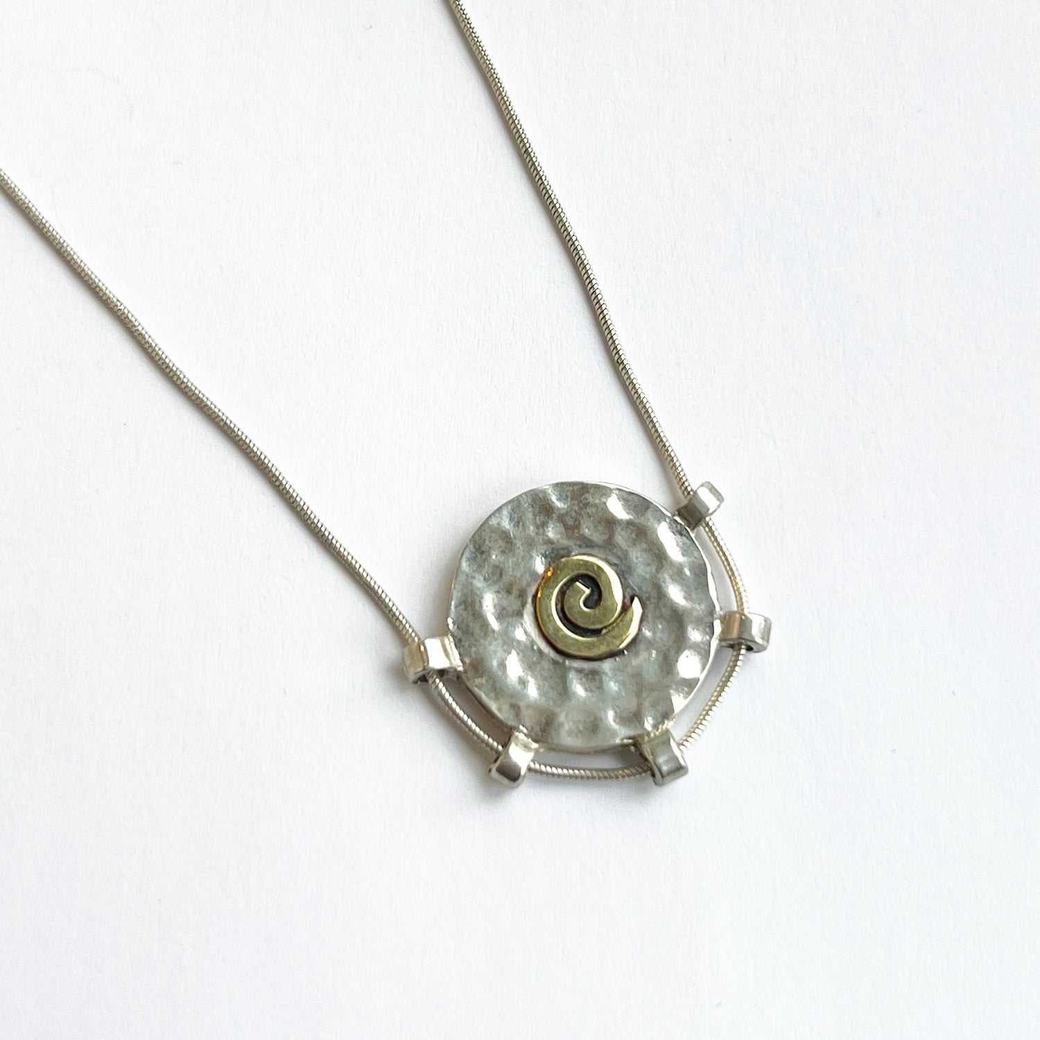 Hammered Gold Spiral Necklace - Petroff Gallery