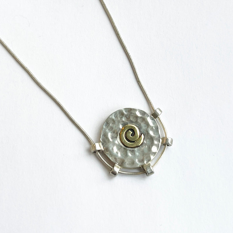 Hammered Gold Spiral Necklace - Petroff Gallery