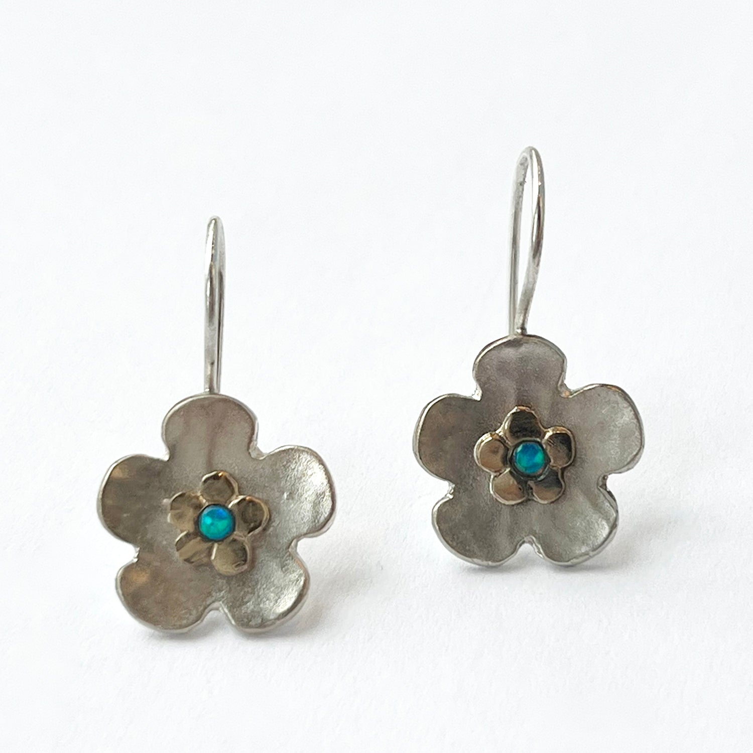 Hammered Flower Earrings