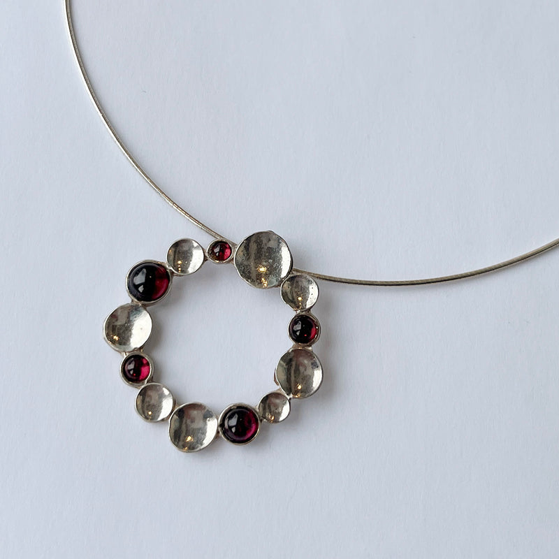 Garnet Square Ponds Necklace - Petroff Gallery