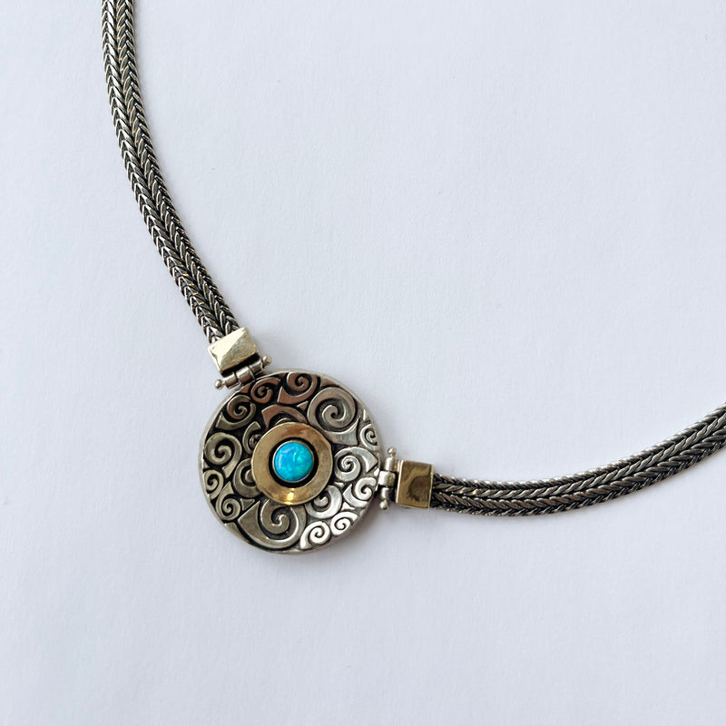 Large Spiral Blue Necklace - Petroff Gallery