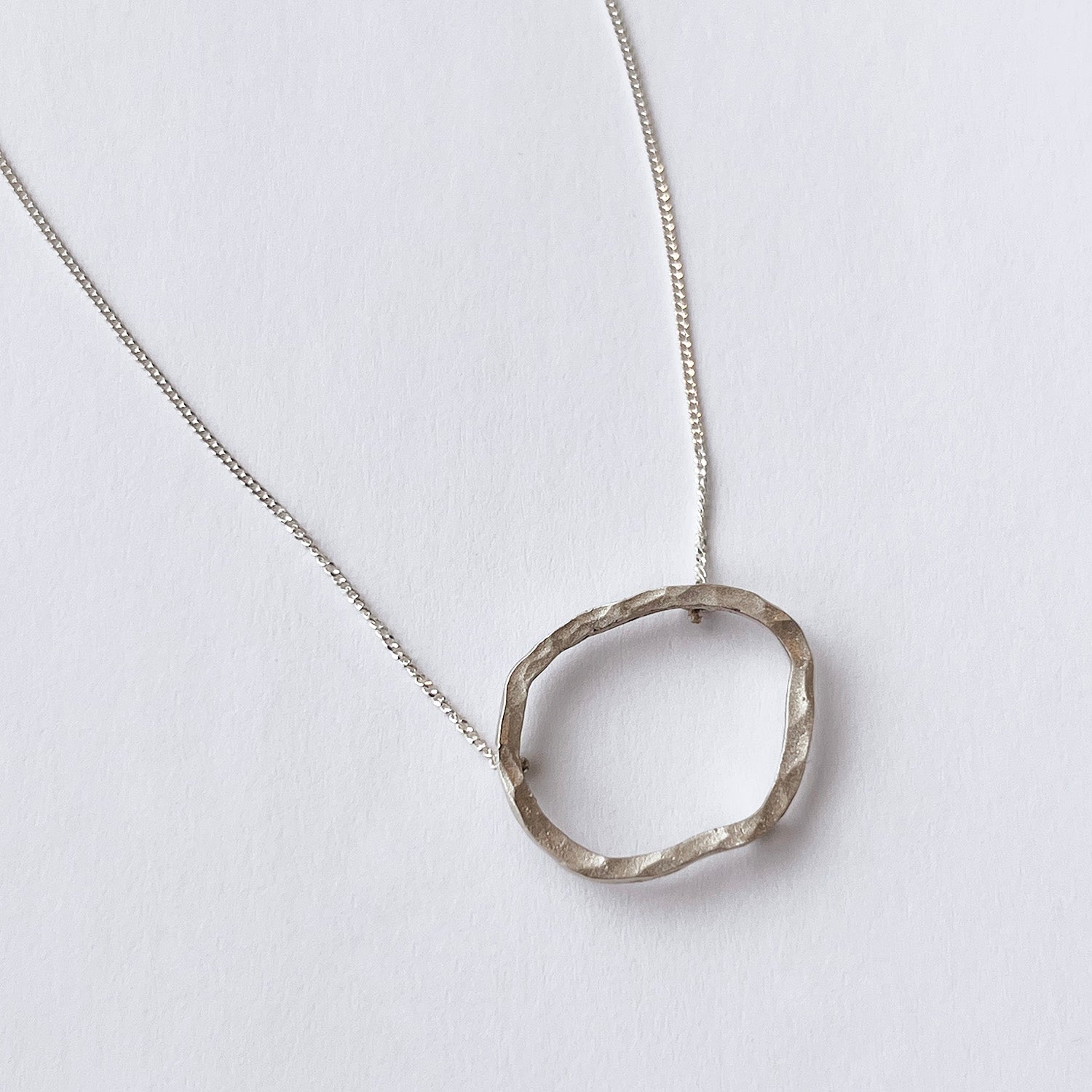 Hammered Circle Necklace - Petroff Gallery