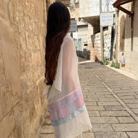 Pink and Purple Voile Tallit - Petroff Gallery - Judaica 