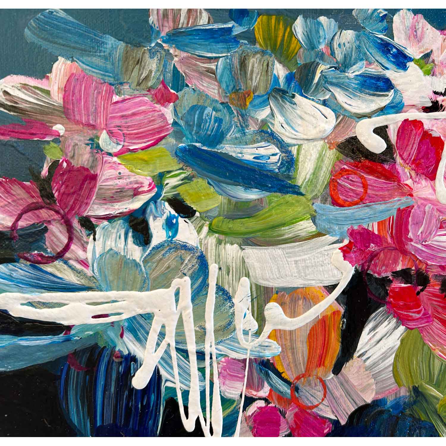 midnight blooming detail 16" x 12" - Petroff gallery - Painting