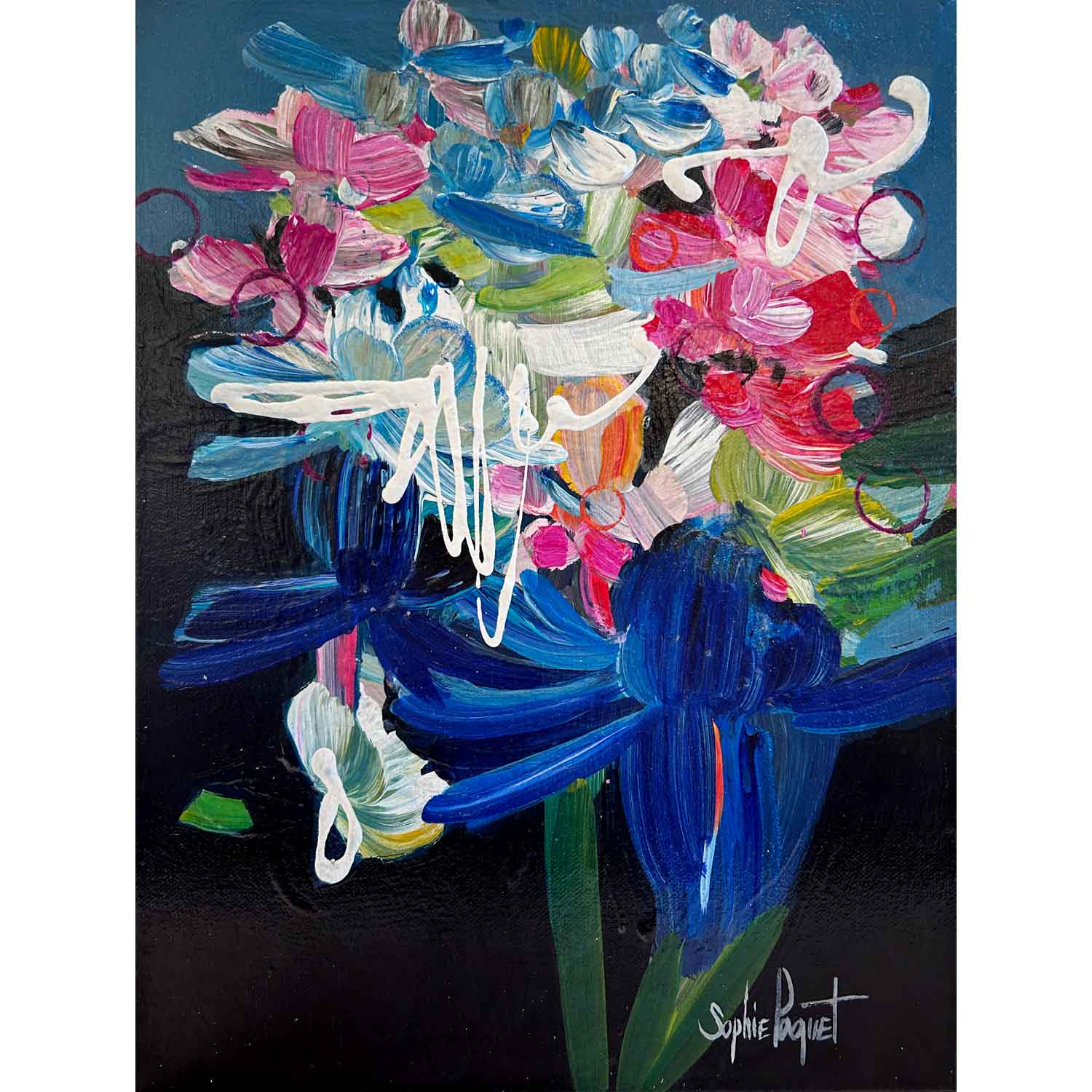 midnight blooming 16" x 12" - Petroff gallery - Painting