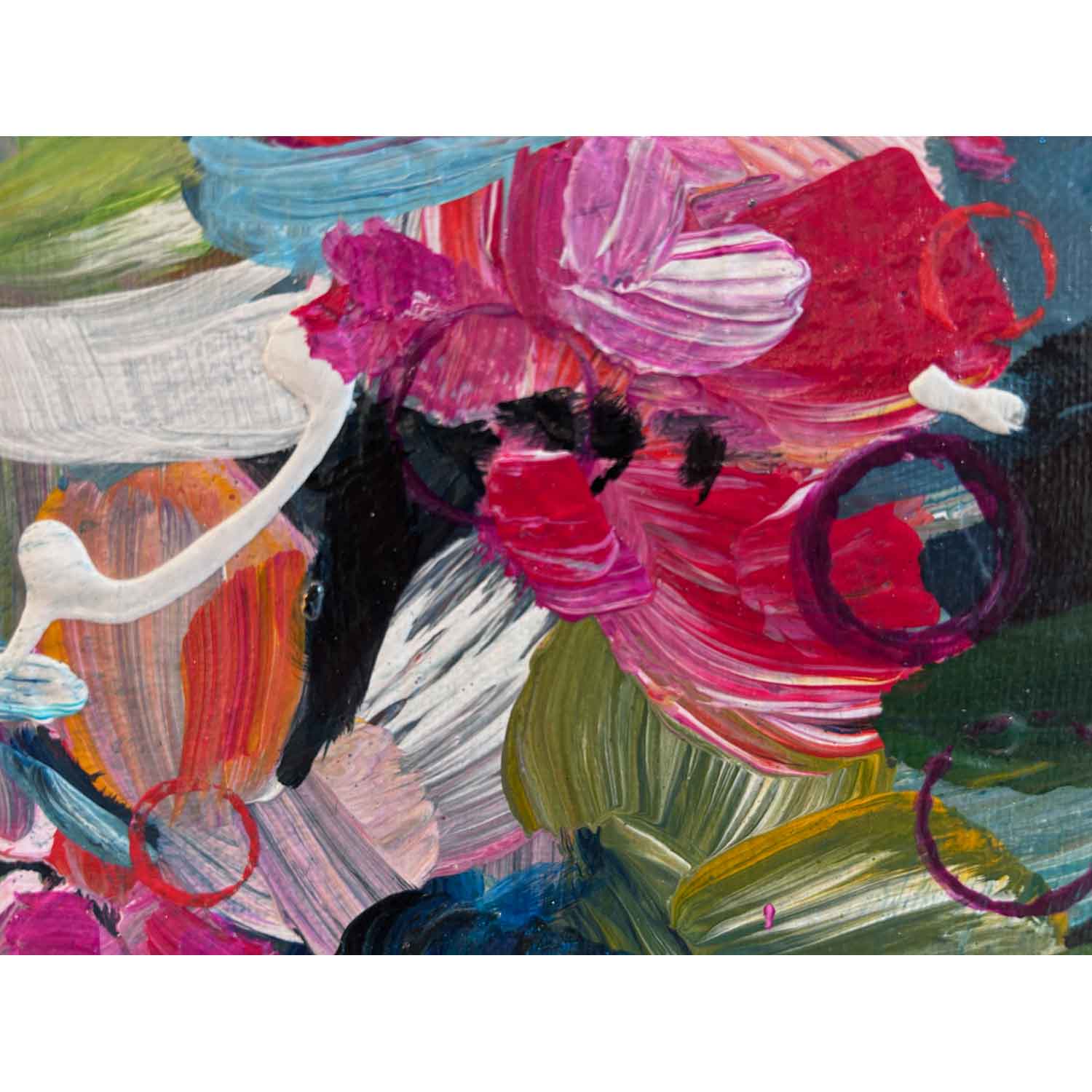 midnight blooming detail 3 16" x 12" - Petroff gallery - Painting