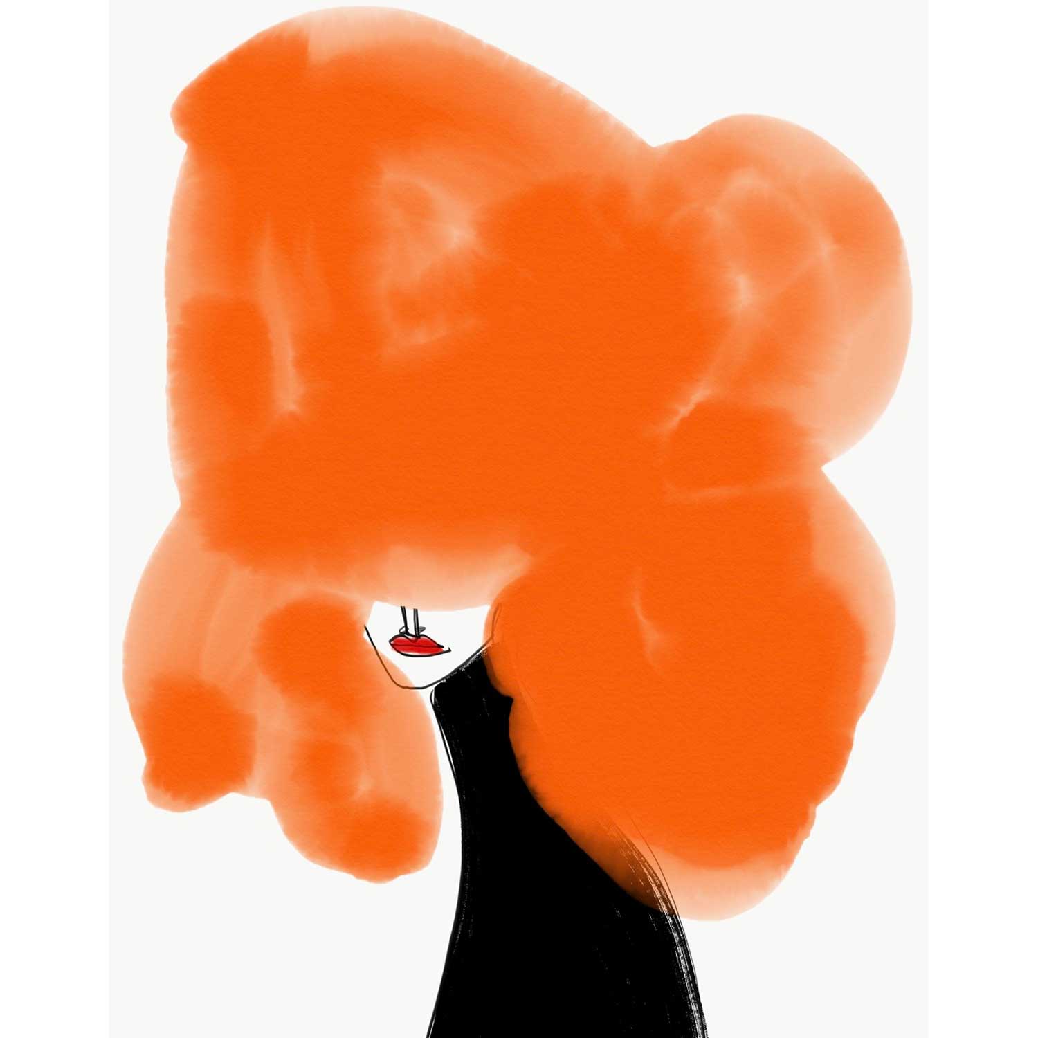 Cheveaux Orange et Noir 18" x 22"