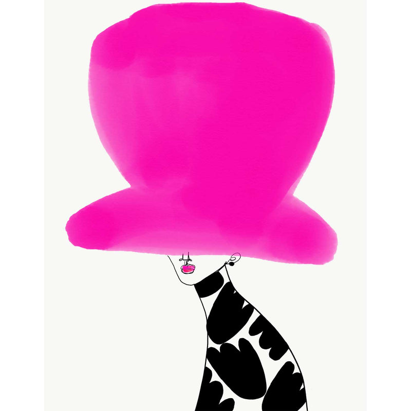 Chapeau Magenta et Fleur 18" x 22" - Petroff Gallery - Print