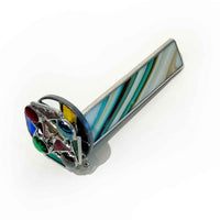 Small White Stiped Kscope - Petroff Gallery - Glass Art