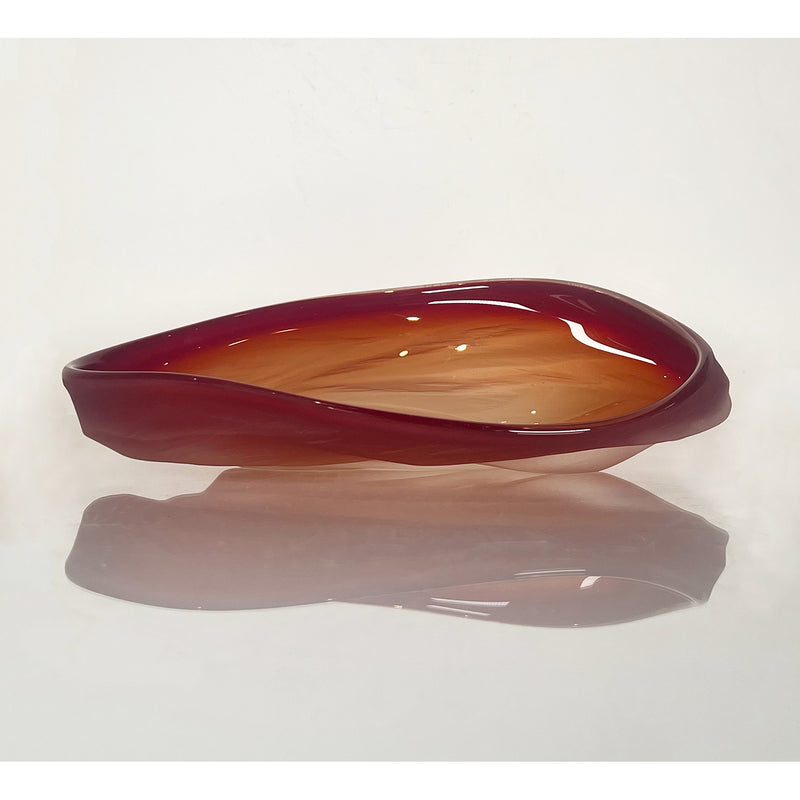 Red Undula Bowl - Petroff Gallery - glass