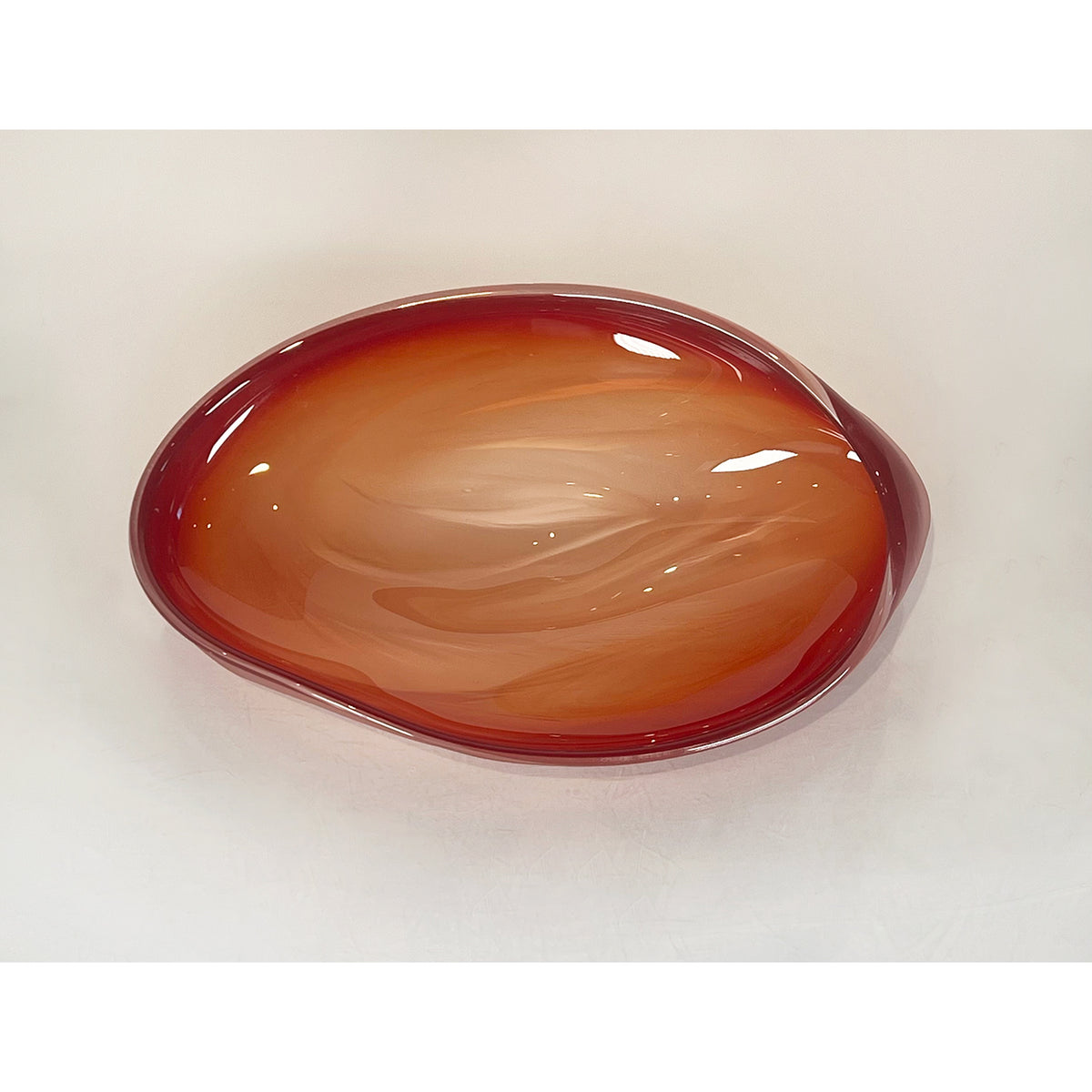 Red Undula Bowl - Petroff Gallery - glass