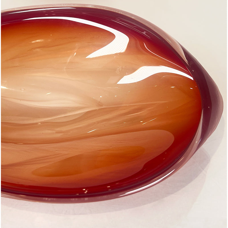 Red Undula Bowl - Petroff Gallery - glass