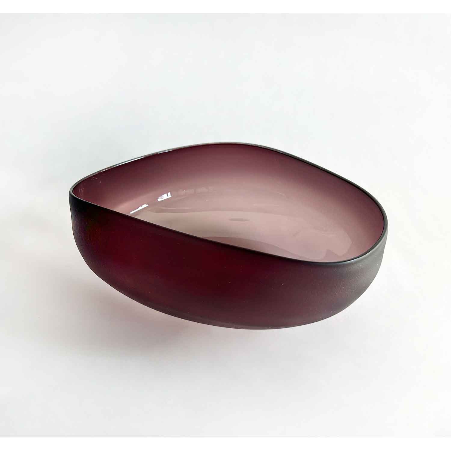 Medium Reddish Dark Violet Topography Bowl - Petroff Gallery - Glass Art