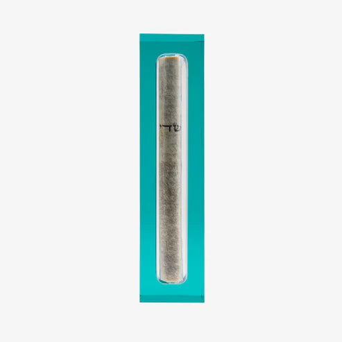 Sm Mezuzah Turquoise - Petroff Gallery - Judaica