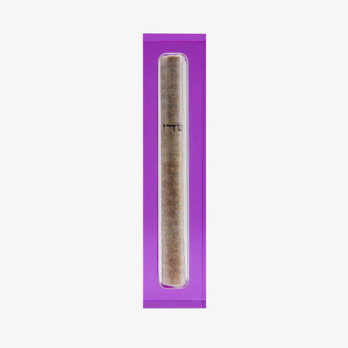 Sm Mezuzah Violet - Petroff Gallery - Judaica 