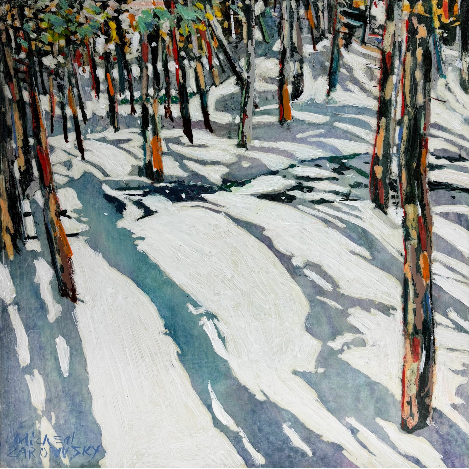 Stream Open Through February 12" x 12" - Petroff Gallery - Paintings
